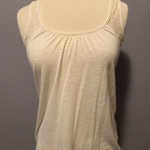 Lace Cotten tank top (cream): Size S